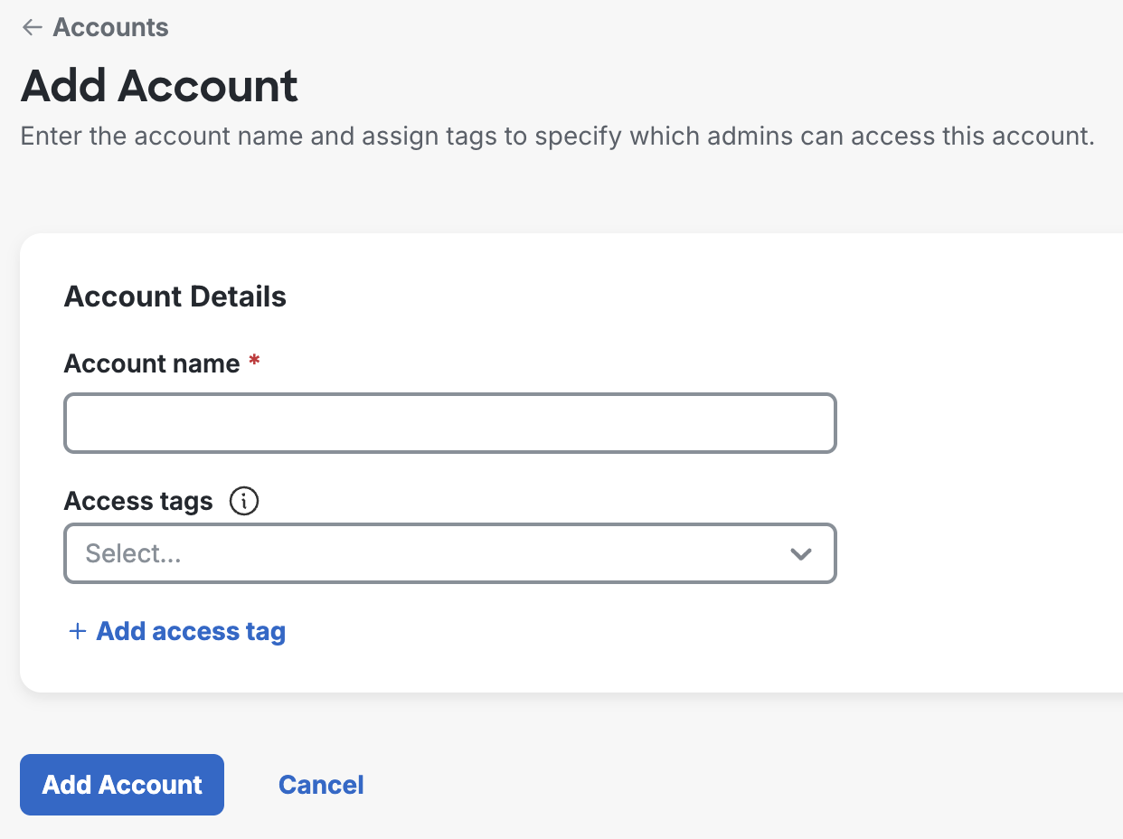 Add Access Tags to Account