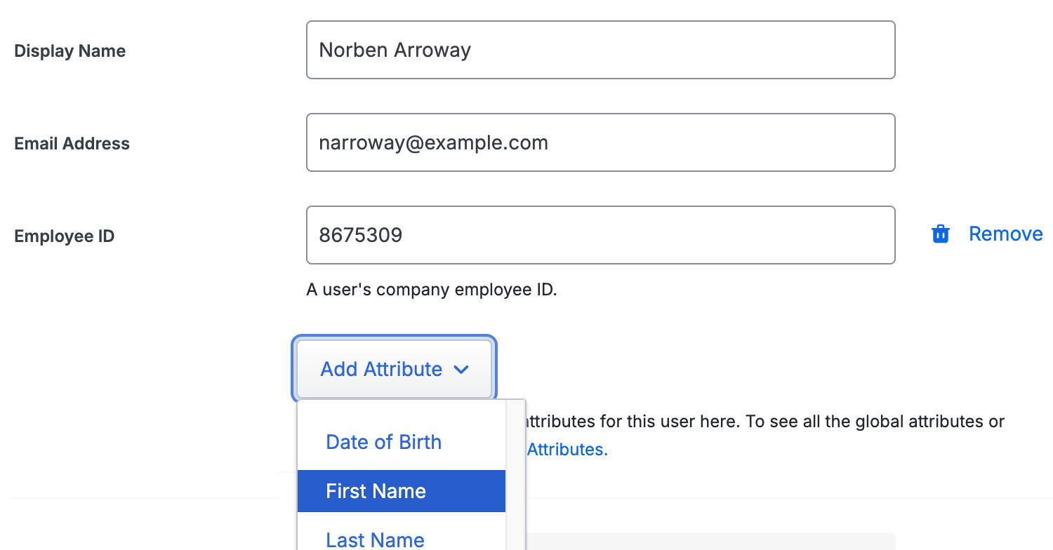 Custom User Attributes in User Details