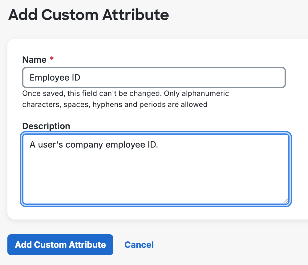 New Custom User Attribute