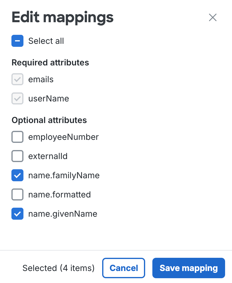 Provisioning User Mappings
