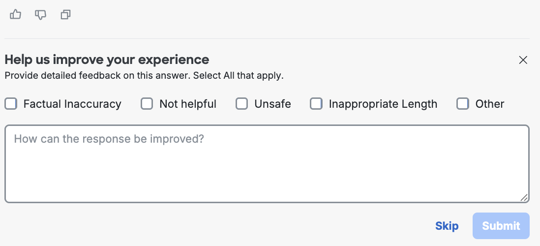 AI Assistant Feedback