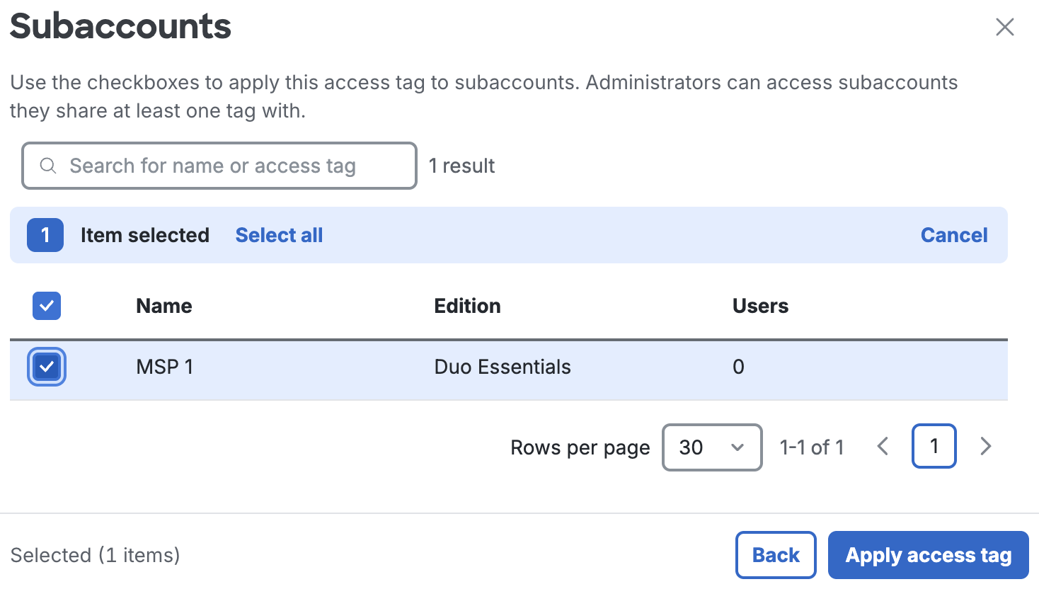 Apply Access Tags to Admins