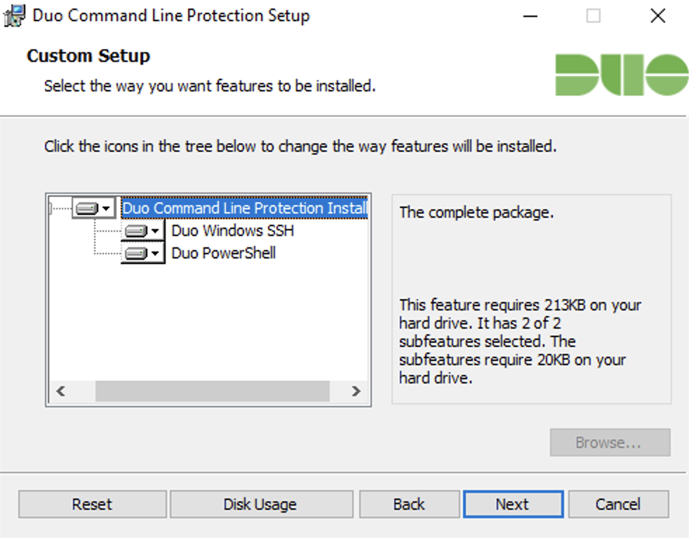 Duo Command Line Protection Setup