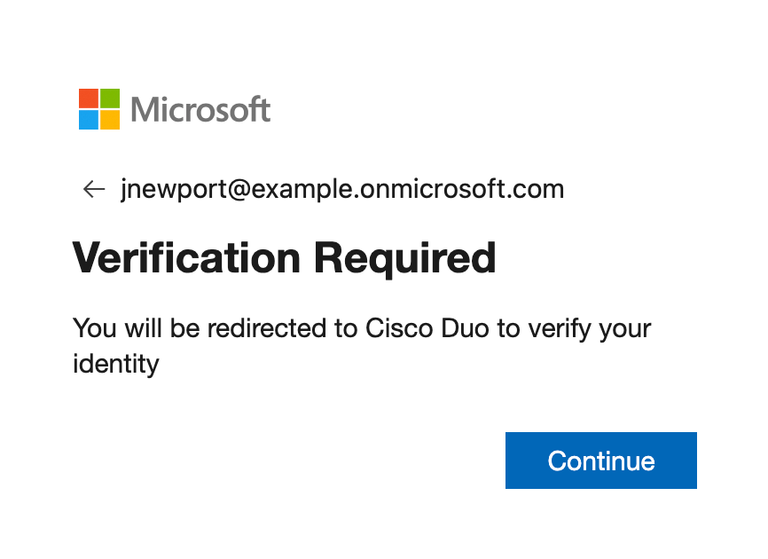 Duo EAM MFA as Default Method in Entra ID Login