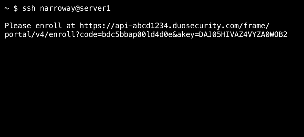 Duo Unix Enrollment Prompt