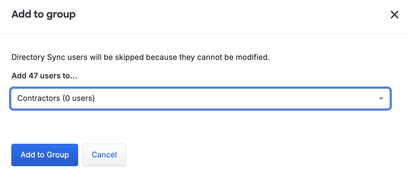 Select Destination Group