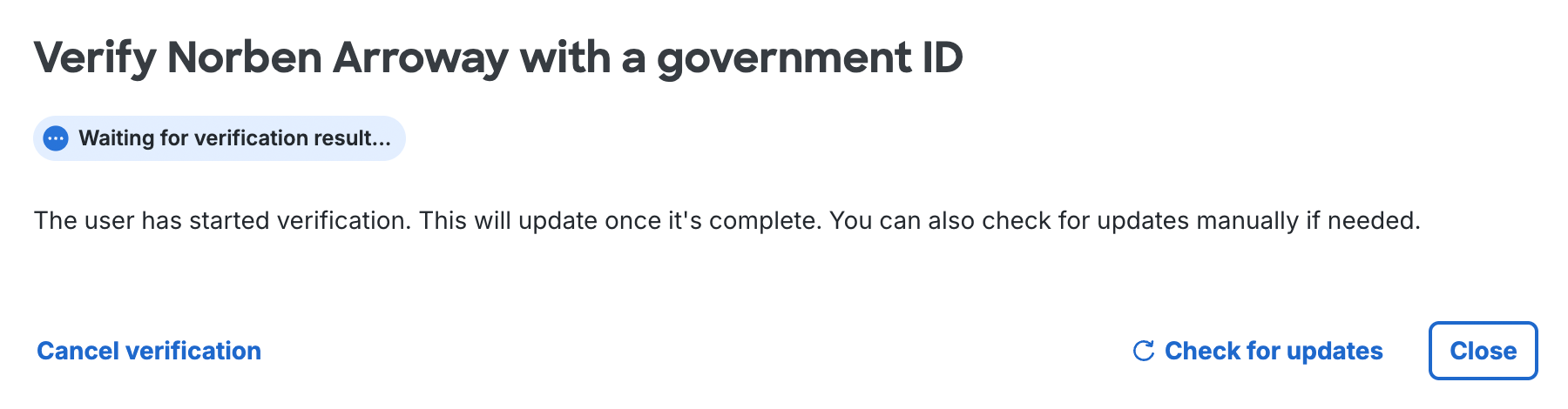 Identity Verification in Progress