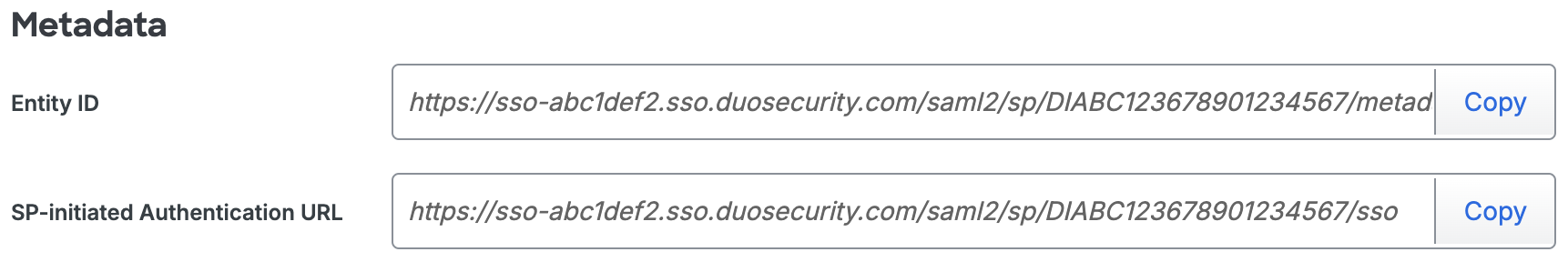 Duo Adobe Learning Manager Metadata URLs