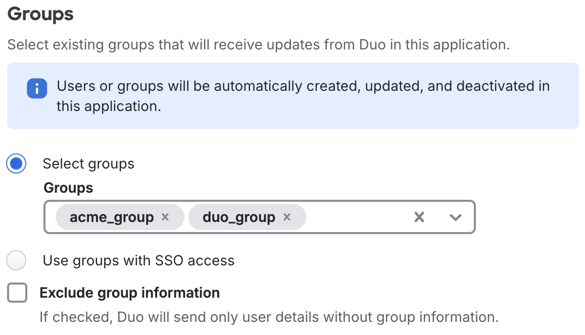 Duo Cisco Secure Access Groups