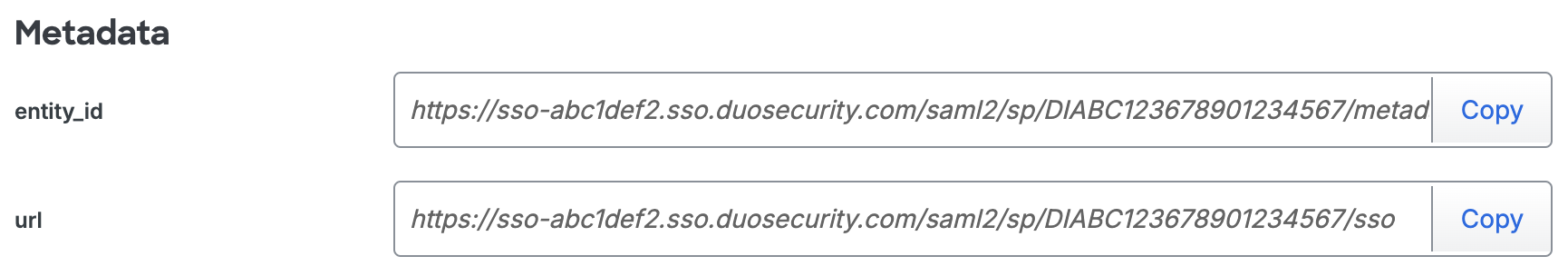 Duo Ivanti Virtual Traffic Manager Metadata URL Fields