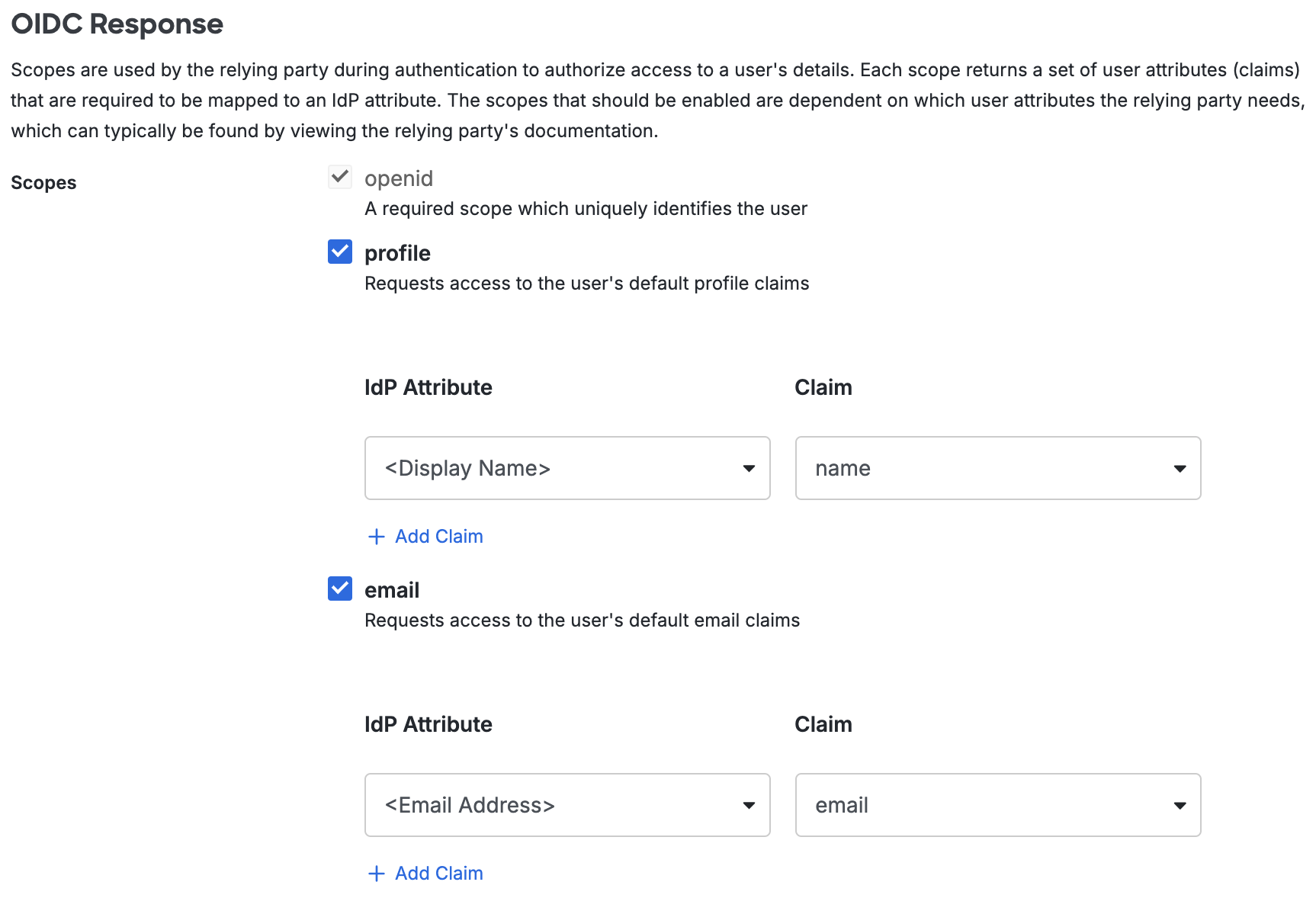 Duo Google Chrome Enterprise OIDC Response Section