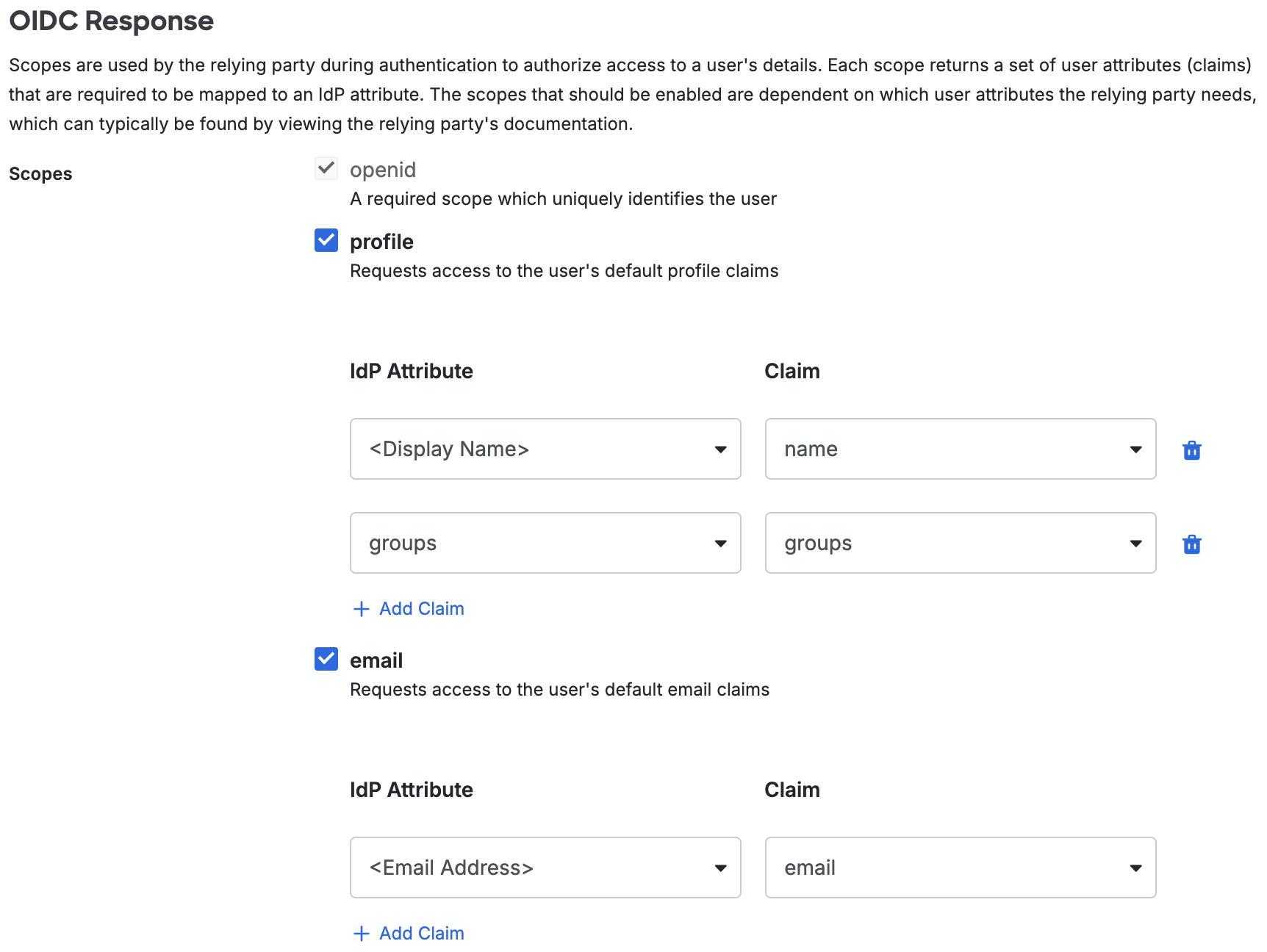 Duo Kong Konnect OIDC Response Section