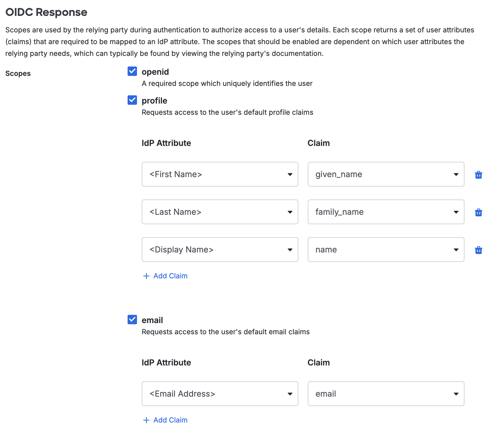 Duo Vasion OIDC Response Section