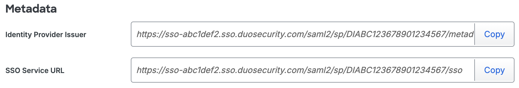 Duo Siit Metadata URLs