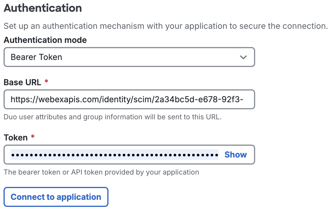 Duo Cisco Webex Base URL Actual
