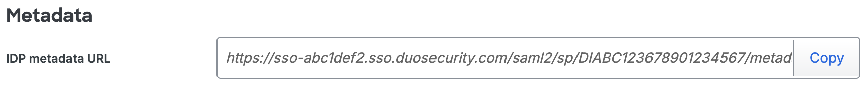 Duo Wrike IDP metadata URL