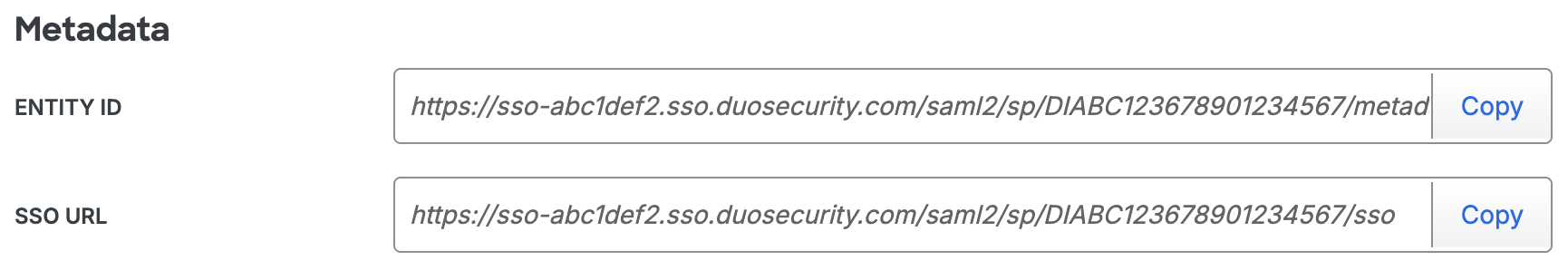 Duo zkipster Metadata URLs