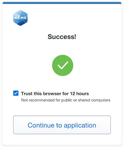 Duo login success image