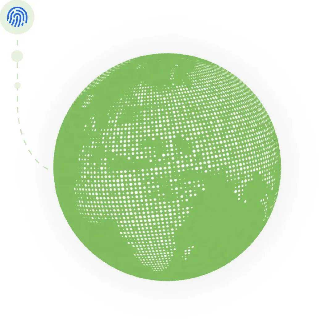 Illustration of a connected global network representing scalable identity security solutions by Duo.