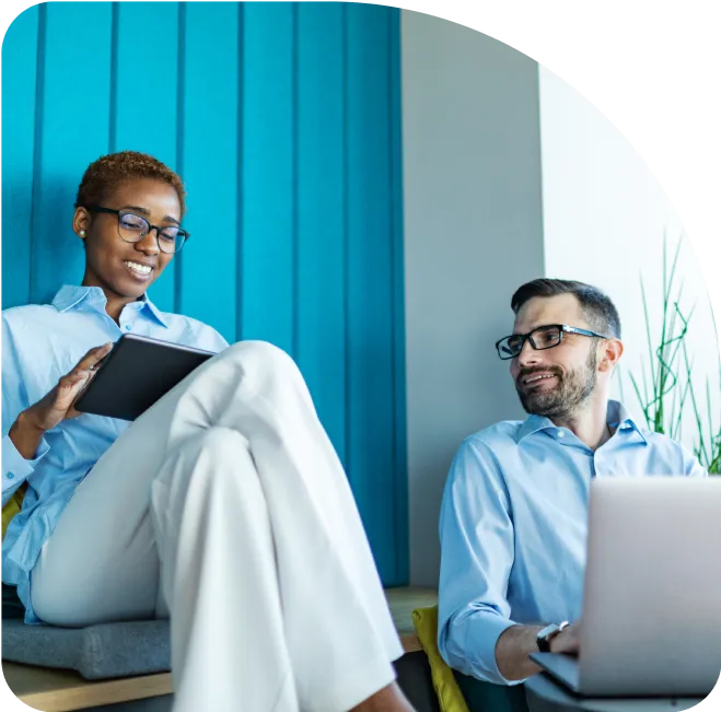 Colleagues working together.