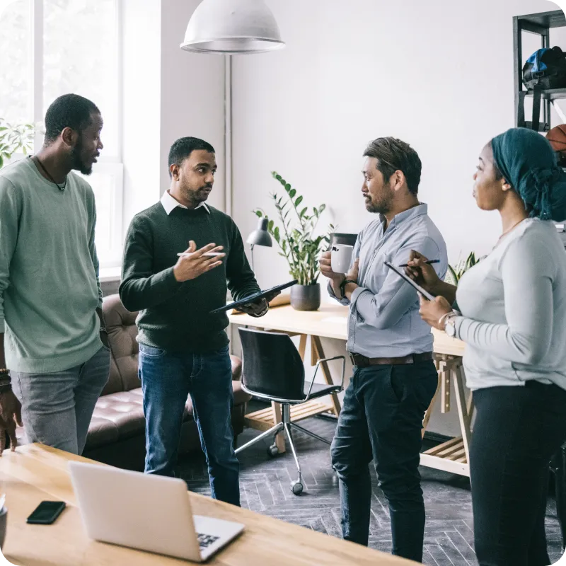 Four people discussing about security